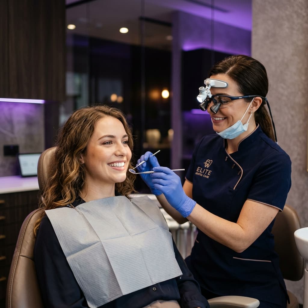 Smiling Patient with Dentist